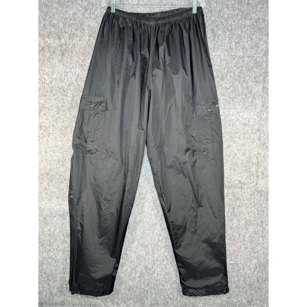 Stearns Rain Pants Men's XL Black Dry Wear Nylon Mesh Lined Cargo Packable